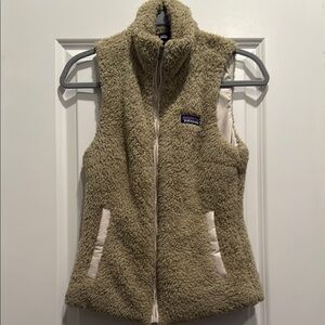 Patagonia Fleece Vest in Tan and Cream